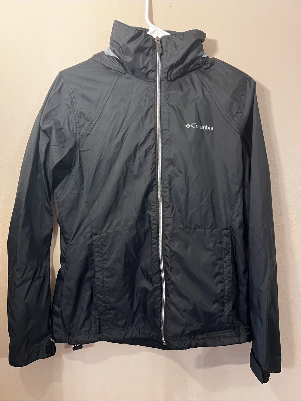 Columbia Men's Black Hooded Packable Rain Shell